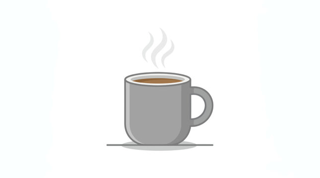 Hot steaming coffee in a minimalist gray ceramic mug