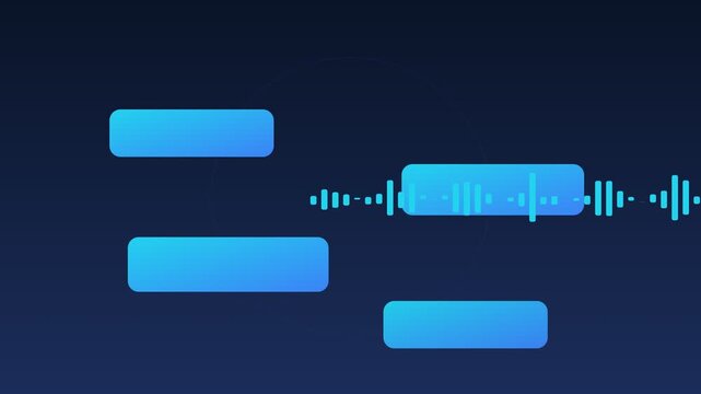 Abstract digital audio waveform visualization with dynamic ui animation