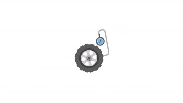 Car Tire And Pressure Gauge
