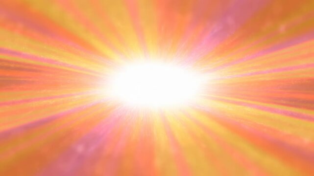 Central white light burst with warm orange and pink rays