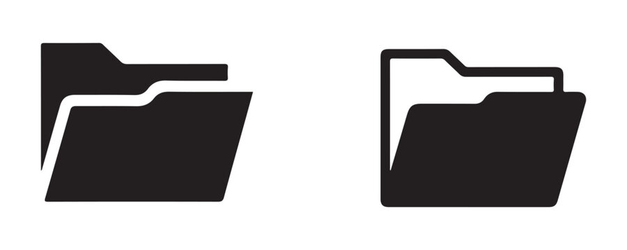 Two folder icons for digital data management in flat design style suitable for web and mobile layouts.