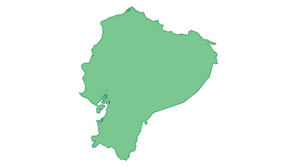 Fototapeta premium Ecuador outline green