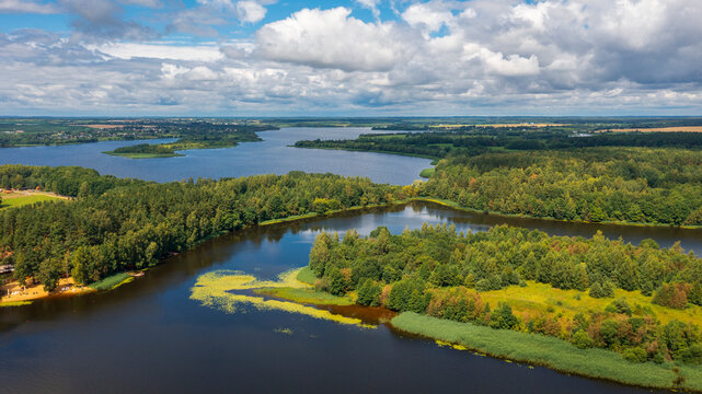 Aerial view on Lepel lake in Belarus