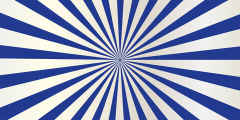 A striking graphic design features a radial burst pattern of alternating blue and white stripes converging at a central point, creating a sense of dynamic motion and focus. © Asad Visuals