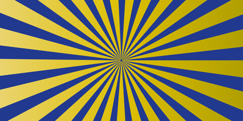 A radiating pattern of yellow and blue lines emanates from a central point, creating a striking graphic background with a sense of depth and motion. © Asad Visuals