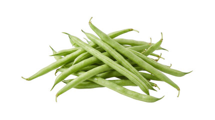 Fototapeta premium Fresh green beans isolated on transparent background