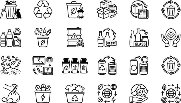 Set of education and school line icons for academic learning and research subjects with education learning academic knowledge
