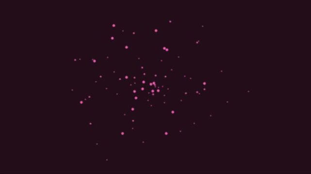Abstract glowing particles floating in dark space