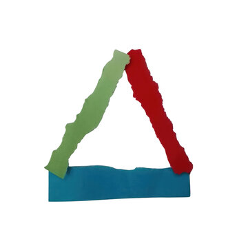 Triangular paper shapes against a black background