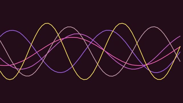 Colorful light wave patterns on dark background
