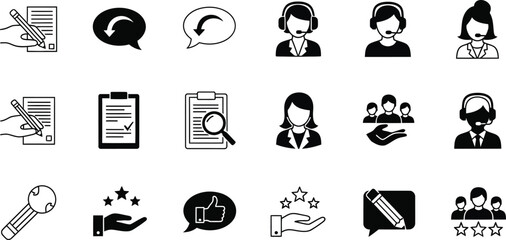 Fototapeta premium Customer service and review icons