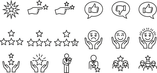 Fototapeta premium Rating and review icons for feedback and evaluation