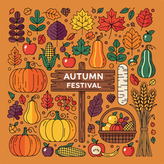 Colorful autumn festival illustration © Jinbe