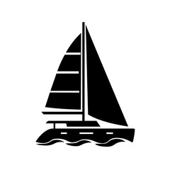 Minimalist catamaran sailing boat icon © alexandre