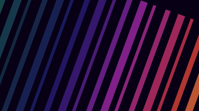 Abstract neon gradient diagonal lines motion animation background, in vibrant colors