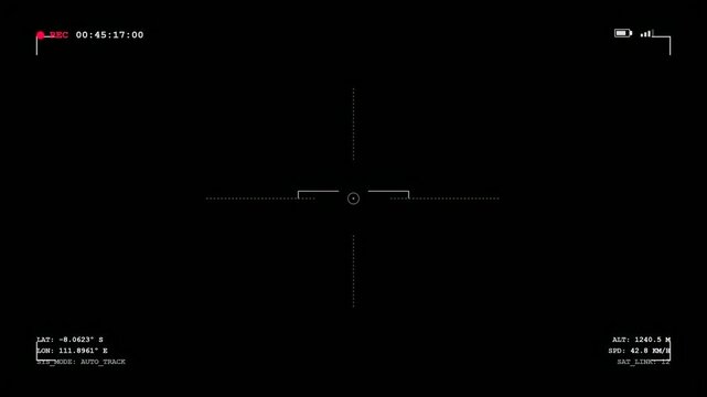 A modern rifle sight with reticle and scope on a black background with no humans or animals present.