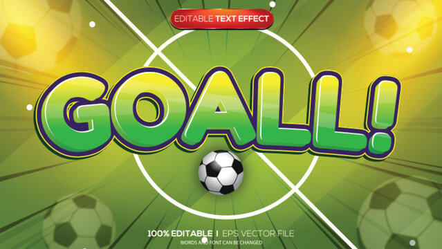3d text effect football goal theme