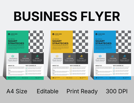 Creative Business Flyer Layout for Marketing, Advertising and Promotion with Modern Clean Minimal Design Layout &Editable Print Ready A4
