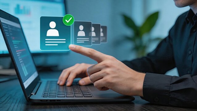 User profile verification process, identity authentication system, secure login access, database management, customer registration form, personal information security, digital ID