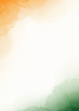 Abstract watercolor indian flag colors background design