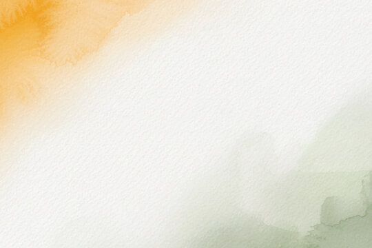 Abstract orange and green watercolor wash background