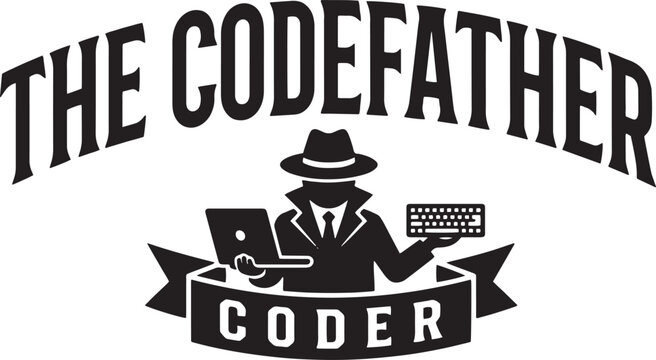 Funny programmer quote the codefather typography vector.