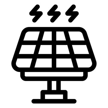 Solar Panel Energy Line Icon