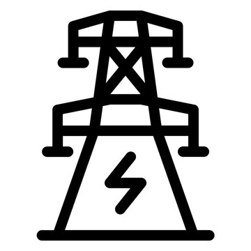 High Voltage Power Tower Line Icon