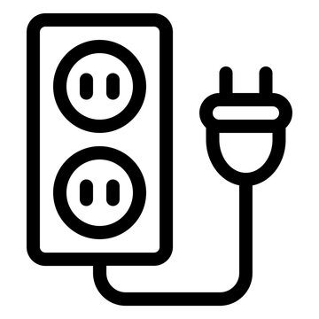 Electric Plug And Outlet Line Icon