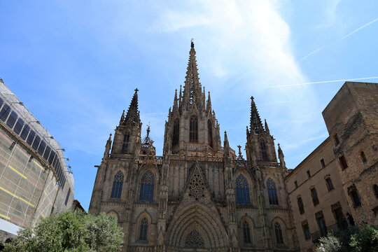 Gothic Cathedral of Barcelona, Spain- The Gothic sacred building was constructed from the 13th to the 15th century and is the third church on the same site 
