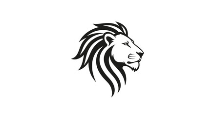 Fototapeta premium Black and white lion head profile.