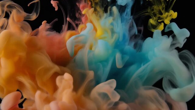 Medical 3D animation of viral infection in human lung tissue. Colorful virus particles attacking pink alveolar cells with blue and yellow immune response. 