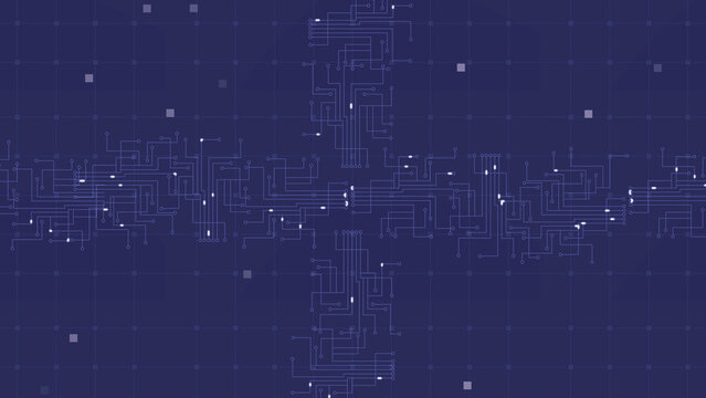 Abstract technology circuit board background. Big data visualization. Graphic concept for your design