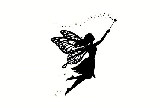 Dreamy Fairy Silhouette With Sparkles High Resolution Picture