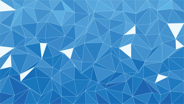 Geometric blue crystal shard triangle network pattern background
