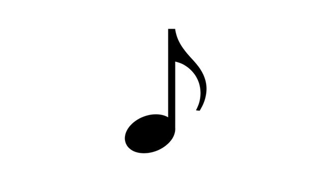 Eighth Note Musical Symbol Isolated.