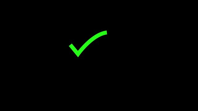 Green checkmark tick symbol approval correct success transparent background ideal for indicating completion, correctness, or positive affirmation in various digital and print media projects.