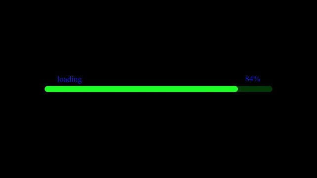 abstract loading bar animation transparent background, Loading bar and percentage Futuristic progress loading bar 0-100 percent