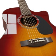 Fototapeta premium Acoustic guitar with sunburst finish and steel strings