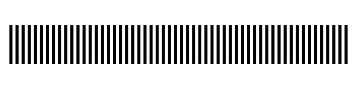 Abstract geometric Border. Slash line. Border with diagonal lines. Geometric print for caution tape or barrier. Angle of tilt parallel stripes. Black pattern isolated on white background. Vector