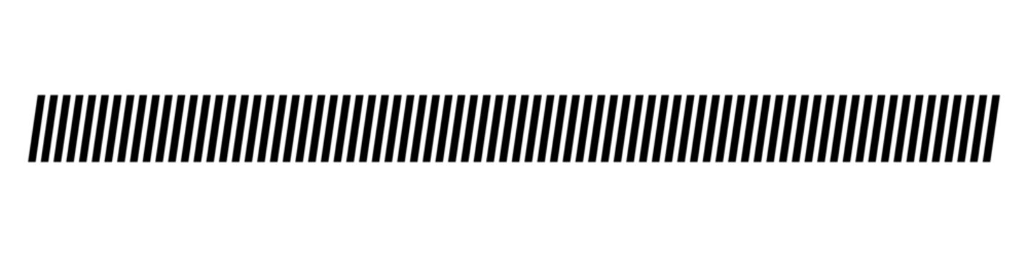 Abstract geometric Border. Slash line. Border with diagonal lines. Geometric print for caution tape or barrier. Angle of tilt parallel stripes. Black pattern isolated on white background. Vector