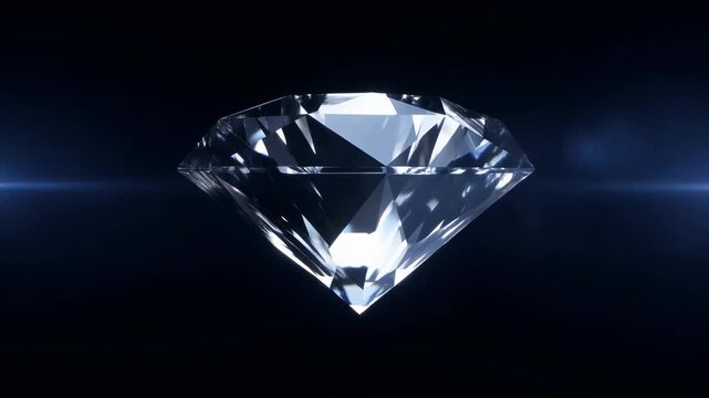 Sparkling diamond rotating against a dark background. Symbol of luxury, wealth, and timeless elegance in jewelry and fashion