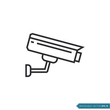 Fixed CCTV, Security Camera Icon Vector Template Illustration Design