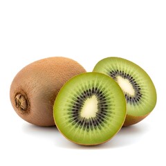 Fototapeta premium Fresh whole and sliced kiwi fruits