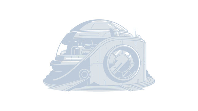 A detailed technical illustration of a modern industrial ventilation fan unit.