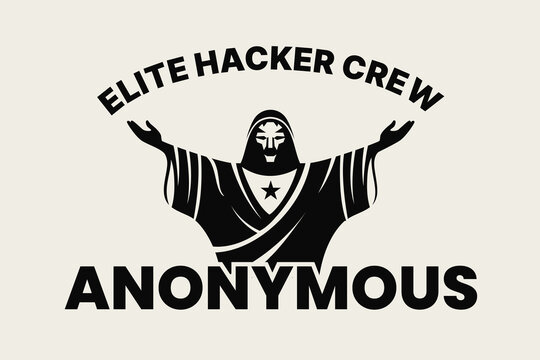 Illustration vector of anonymous hacker logo featuring mysterious spiritual character with a mask perfect for cybersecurity logo, anonymous hacker symbol, exclusive elite hacker crew branding design