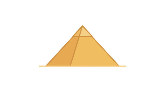 A simple flat vector illustration of an Egyptian pyramid against a white background.