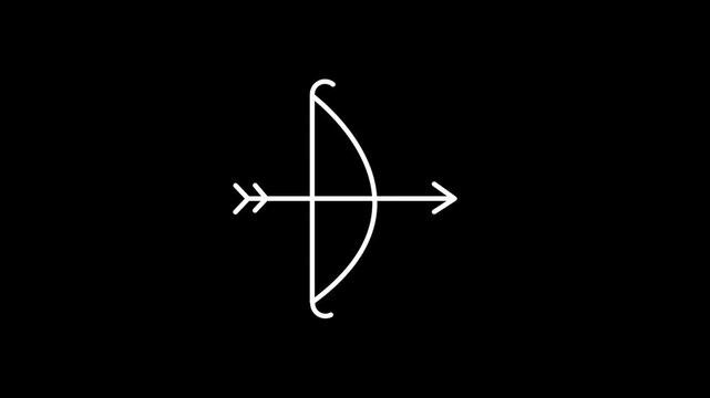 Medieval bow and arrow icon animation simple best object on white