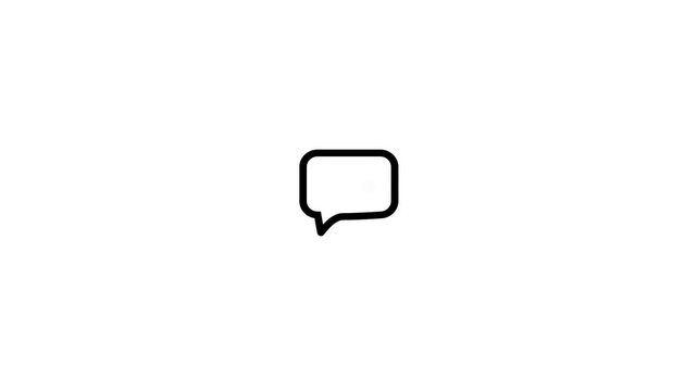 icon line motion graphic of chat message