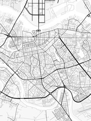 Obraz premium Haiphong City Map. Minimalist black and white line art poster for printing, wallpaper, wall art, and map resources for home and office decor